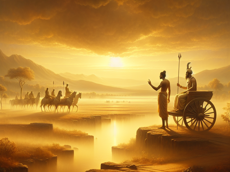 Arjuna e Krishna no Bhagavad Gita